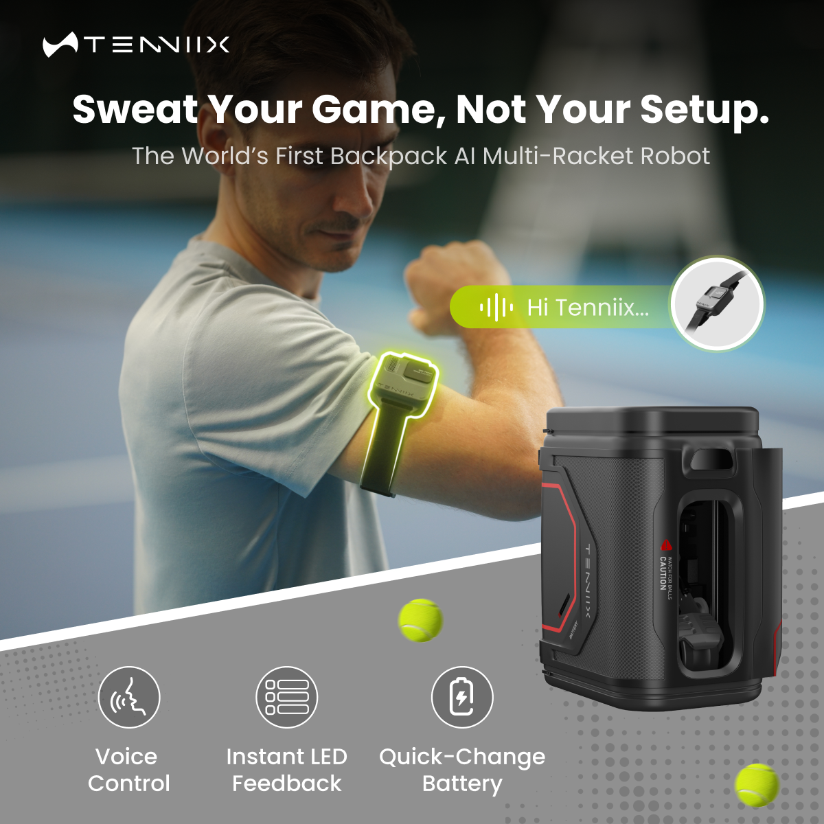 Tenniix OMNI World's First AI Multi-Racket Robot Deposit Reservation